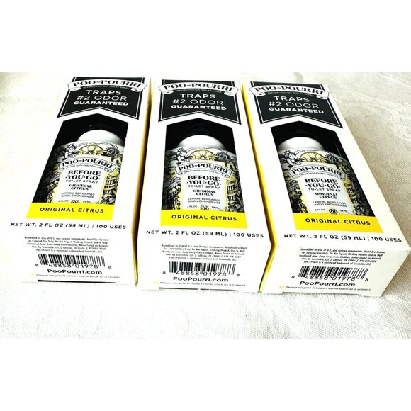 NEW! Poo Pourri Toilet Spray Before You Go Original Citrus 3 Bottles 2 oz ea - Picture 2 of 8
